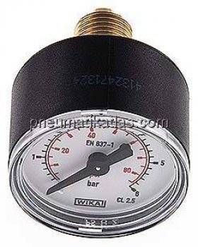 Manometer waagerecht (KU/Ms), 40mm, 0 - 6 bar, G 1/4"