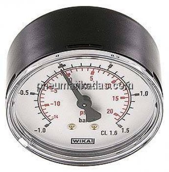 Vakuummmeter, 63mm, waagerecht, -1 bis 1,5