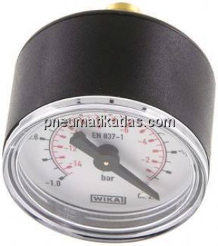 Manometer waagerecht (KU/Ms), 40mm, -1 bis 0 bar, G 1/8"