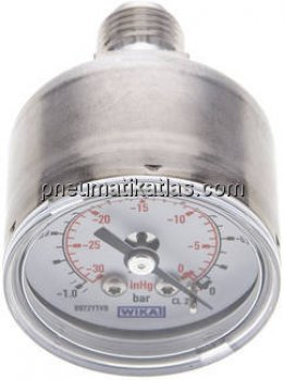 ES-Manometer waagerecht, 40mm, -1 bis 0 bar, G 1/4"