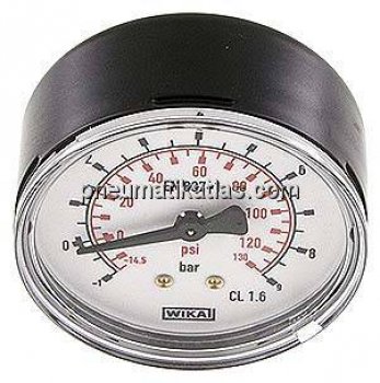 Vakuummmeter, 63mm, waagerecht, -1 bis 9