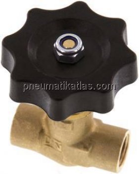 Nadel-Absperrventil, Messing, G 1/4" (IG), -0,9 bis 40bar