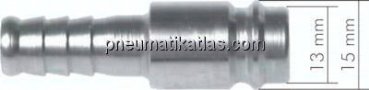 Kupplungsstecker (NW10) 10mm Schlauch, 1.4404