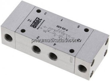 5/3-Wege Pneumatikventil, G 1/8", Mittelstellung geschlossen