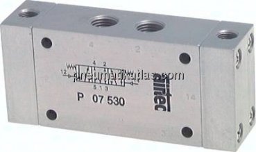 5/3-Wege Pneumatikventil, G 1/4", Mittelstellung geschlossen