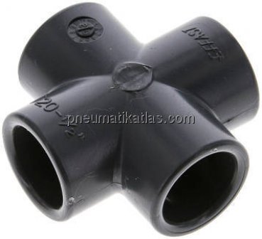 Klebemuffen-Kreuzstück, PVC-U, 20mm