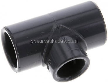 Klebemuffen-T-Stück, reduziert, PVC-U, 20x16x20mm