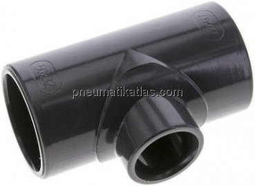 Klebemuffen-T-Stück, reduziert, PVC-U, 50x32x50mm