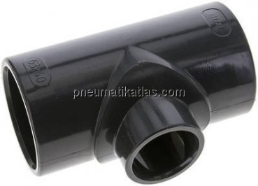 Klebemuffen-T-Stück, reduziert, PVC-U, 63x40x63mm