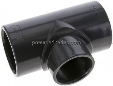 Klebemuffen-T-Stück, reduziert, PVC-U, 63x50x63mm