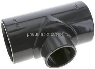 Klebemuffen-T-Stück, reduziert, PVC-U, 90x63x90mm