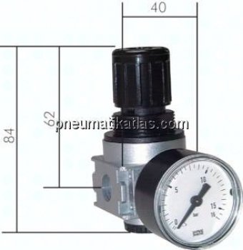 Preview: MULTIFIX Druckregler, G 1/8", 0,5 - 10bar, Baureihe 0