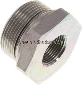 Hydraulik-Reduzierung G 1-1/2"(AG)-G 3/4"(IG), Stahl verzinkt, Elastomerdichtung