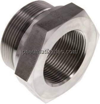 Hydraulik-Reduzierung G 2"(AG)-G 1-1/2"(IG), 1.4571, Elastomerdichtung