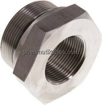 Hydraulik-Reduzierung G 2"(AG)-G 1-1/4"(IG), 1.4571, Elastomerdichtung