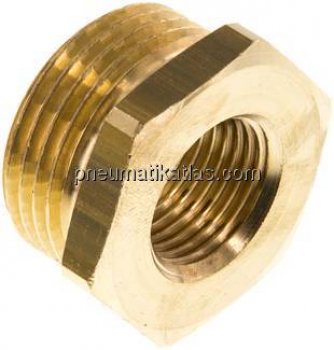 Reduziernippel G 1"(AG)-G 1/2"(IG), Messing