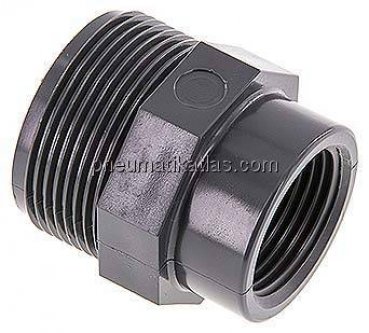 Reduziernippel G 1-1/2"(AG)-Rp 1"(IG), PVC-U