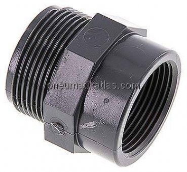 Reduziernippel G 1-1/2"(AG)-Rp 1-1/4"(IG), PVC-U