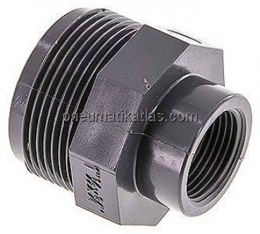 Reduziernippel G 1-1/2"(AG)-Rp 3/4"(IG), PVC-U