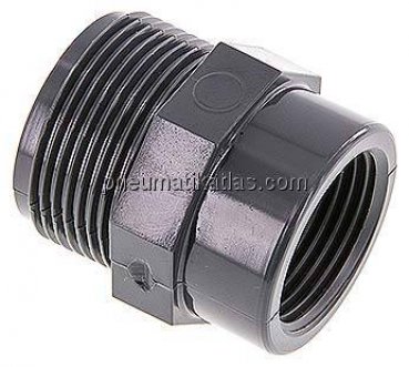 Reduziernippel G 1-1/4"(AG)-Rp 1"(IG), PVC-U