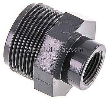 Reduziernippel G 1-1/4"(AG)-Rp 1/2"(IG), PVC-U