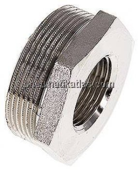 Reduziernippel G 2"(AG)-G 1"(IG), Messing vernickelt