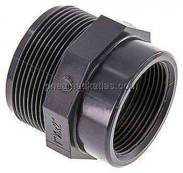 Reduziernippel G 2"(AG)-Rp 1-1/2"(IG), PVC-U