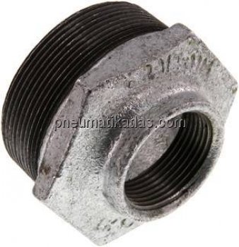 Reduziernippel R 2-1/2"(AG)-Rp 1-1/4"(IG), Temperguss verzinkt