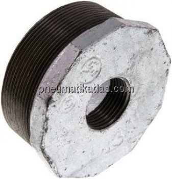 Reduziernippel R 3"(AG)-Rp 1"(IG), Temperguss verzinkt