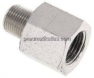 Reduziernippel NPT 3/8"(AG)-NPT 1/2"(IG), Stahl verzinkt