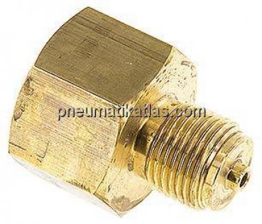 Manom.-Reduzierung G 1/2"(AG)-G 3/4"(IG). Messing, 45mm