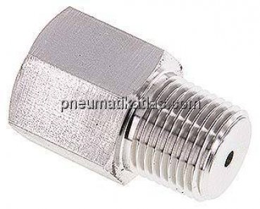 Manom.-Reduzierung NPT 1/2"(AG)-G 1/2"(IG). 1.4571, 44mm
