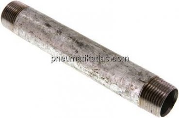 Rohrdoppelnippel R 1"-200mm, Stahlrohr ST 37 verzinkt