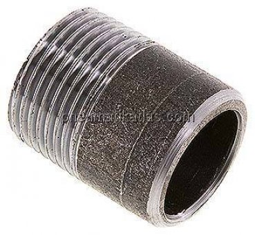 Anschweißnippel R 1"-40mm-33,7mm, ST 37, Stahl schwarz
