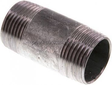 Rohrdoppelnippel R 1"-60mm, Stahlrohr ST 37 verzinkt