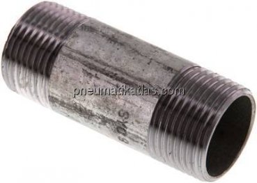 Rohrdoppelnippel R 1"-80mm, Stahlrohr ST 37 verzinkt