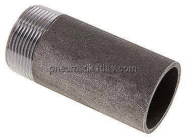 Anschweißnippel R 1-1/2"-100mm-48,3mm, ST 37, Stahl schwarz
