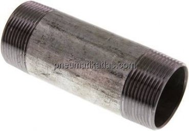 Rohrdoppelnippel R 1-1/2"-120mm, Stahlrohr ST 37 verzinkt