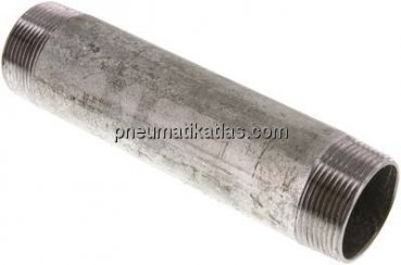 Rohrdoppelnippel R 1-1/2"-180mm, Stahlrohr ST 37 verzinkt