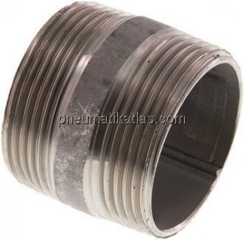 Rohrdoppelnippel R 1-1/2"-40mm, 1.4571