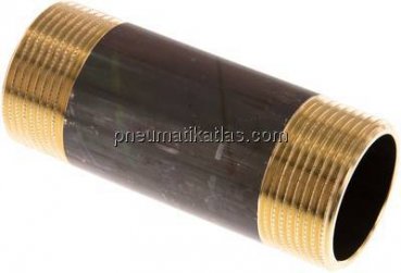 Rohrdoppelnippel G 1-1/4"-100mm, Messing