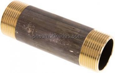 Rohrdoppelnippel G 1-1/4"-120mm, Messing