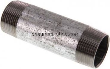 Rohrdoppelnippel R 1-1/4"-120mm, Stahlrohr ST 37 verzinkt