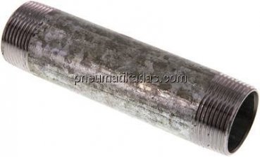 Rohrdoppelnippel R 1-1/4"-150mm, Stahlrohr ST 37 verzinkt