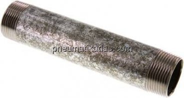 Rohrdoppelnippel R 1-1/4"-180mm, Stahlrohr ST 37 verzinkt