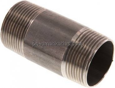 Rohrdoppelnippel R 1-1/4"-80mm, 1.4571