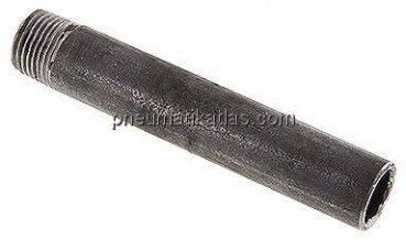 Anschweißnippel R 1/2"-120mm-21,3mm, ST 37, Stahl schwarz