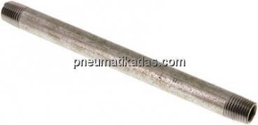 Rohrdoppelnippel R 1/4"-150mm, Stahlrohr ST 37 verzinkt