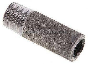 Anschweißnippel R 1/4"-40mm-13,5mm, ST 37, Stahl schwarz