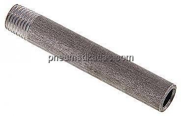 Anschweißnippel R 1/4"-80mm-13,5mm, ST 37, Stahl schwarz